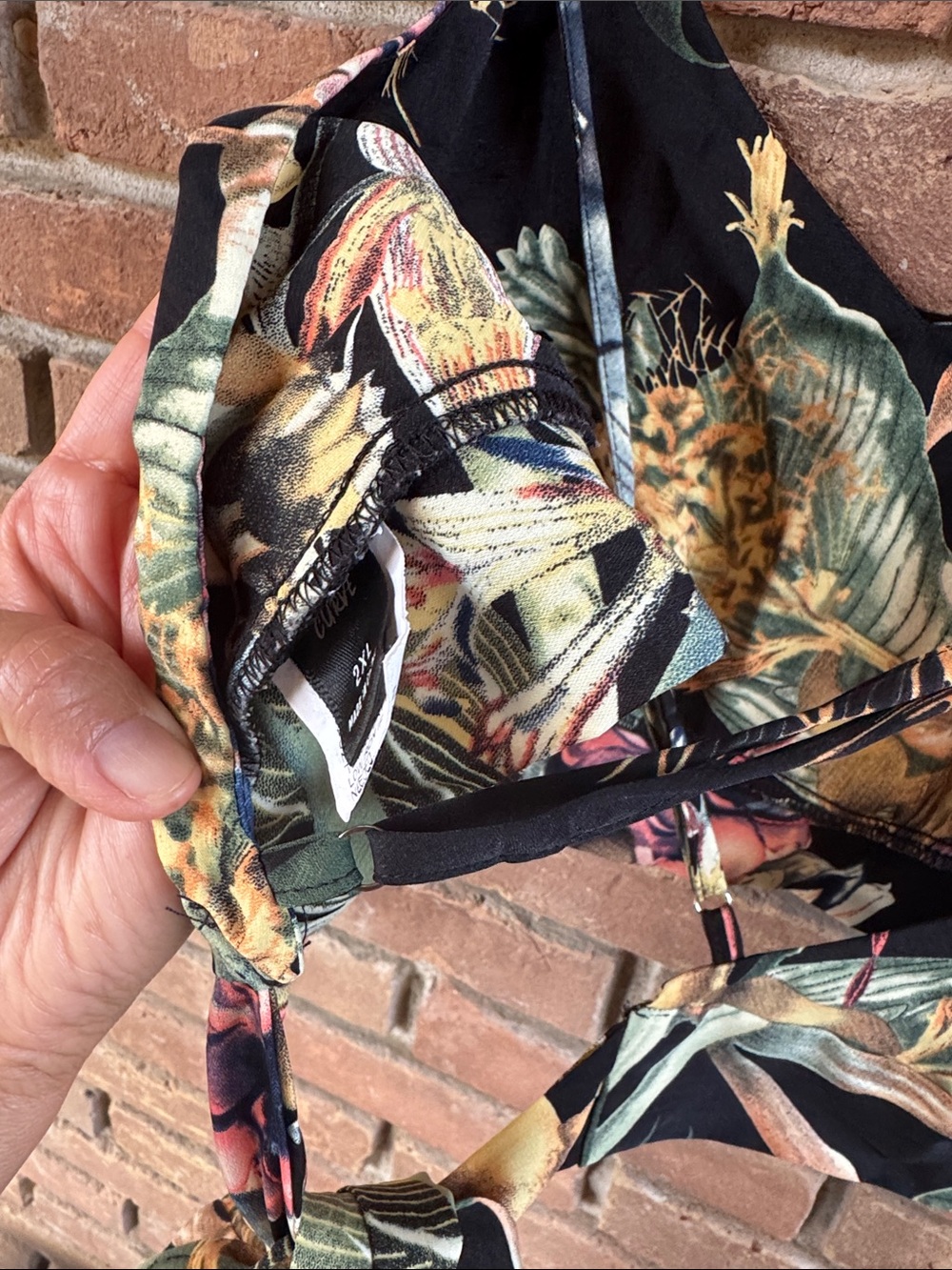 Women’s Floral Maxi Skirt and Top in Black with Tropical Print - Picture 11 of 11